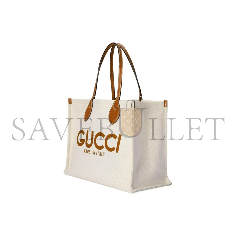 G*u*i print tote bag new beige canvas 772176 (41*29*18cm)